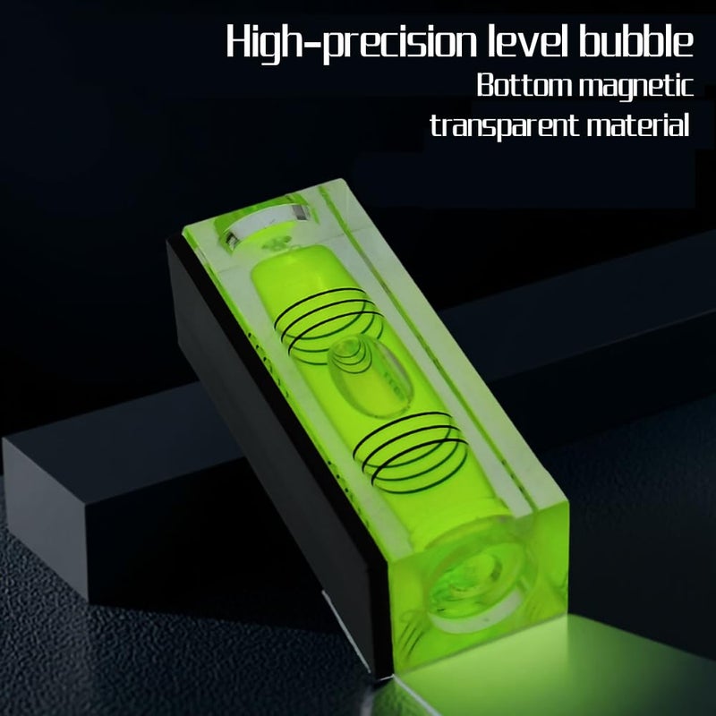 The Yan He Mini Level Bubble Small Horizontal Bubble Three Line Horizontal Pearl Level Magnetometer (52 * 20 * 15mm Green magnetism 2PCS) - Image 3